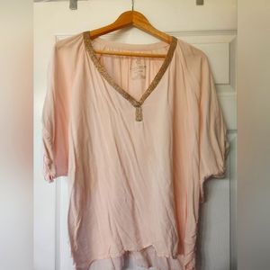 Juicy Couture blouse with gold sparkle trim